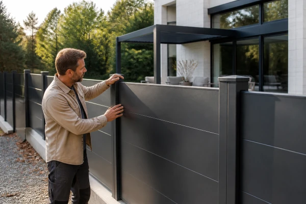 Clôture aluminium style contemporain sur mesure Amboise