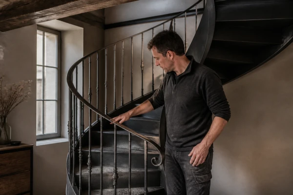 Escalier colimaçon métal design intérieur Cellettes
