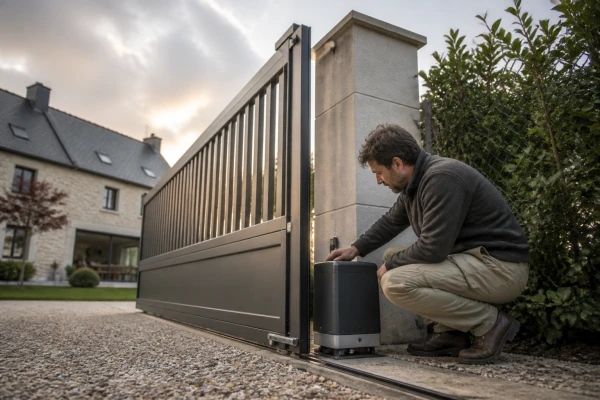 Portail aluminium motorisé entrée propriété Bracieux