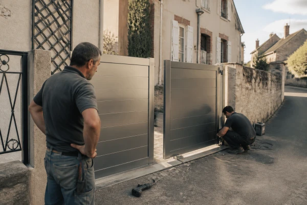 Portail battant aluminium pour entrée Morée