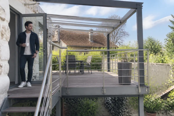Terrasse suspendue métallique Mer