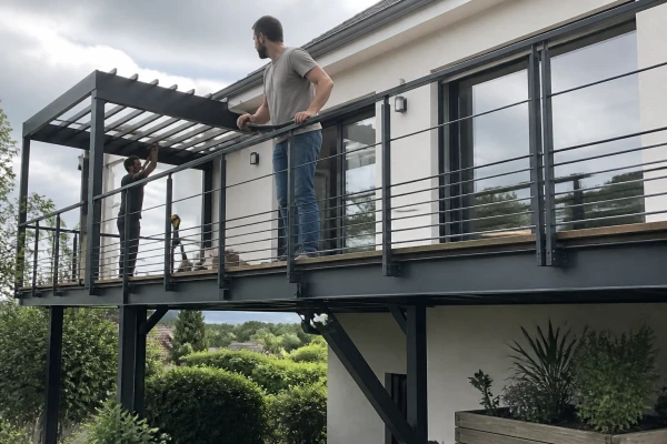 Terrasse suspendue métallique Veuzain-sur-Loire